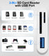 Denlane 3 SD Card Reader for iPhone iPad Mac, Digital Camera Adapter to iPhone Lightning & USB C Dual Connector, Trail