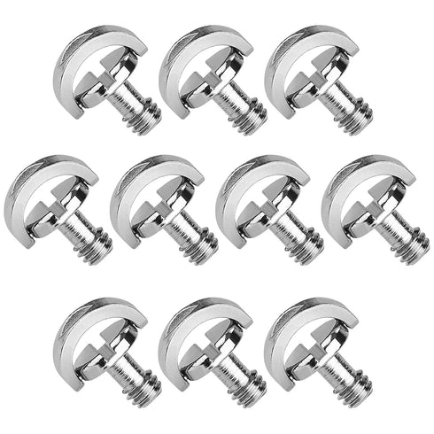10 Pack Stainless Steel D Shaft D-Ring 1/4" Tripod Screw Adapter for Camera Camcorder Monopod Quick Release