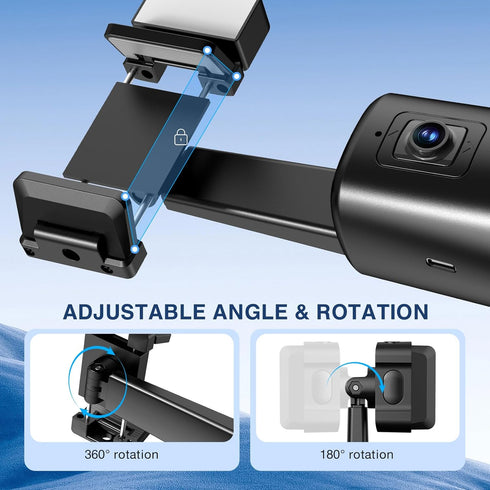 jiangler 360 Auto Face Tracking Tripod Rotating Cell Phone Photo and Video Kits Stand, No App, Camera Stand with Remote