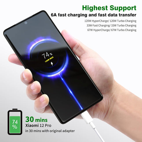 Jelanry USB C Cable USB Type C Cable, 120W 90W HyperCharge Turbo Charging, 6A Fast Charging for Xiaomi Pad 5 14 13 12 Pro 12 12X 11T Pro 11 Lite 5G NE, Redmi 10 Note 11 Pro 5G Note 11 11s, 6.6ft 1Pack