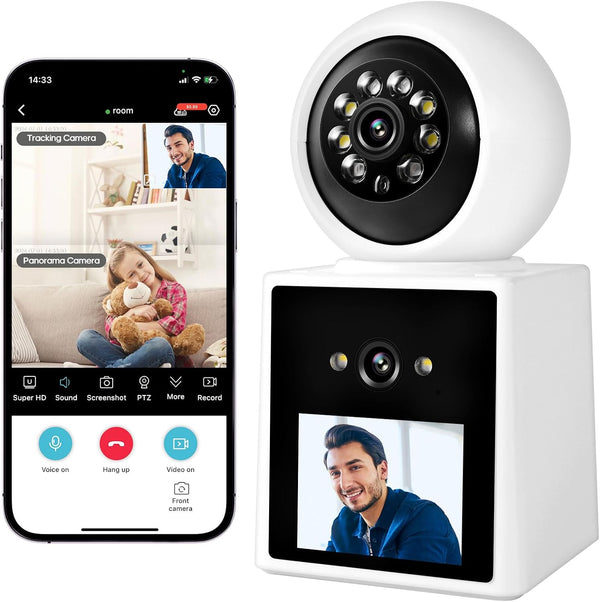 Two-Way Video Call Security Camera, 1080P Indoor Home Camera, Baby/Elderly/Sitter/Dog/Pet Camera with Mobile Apps