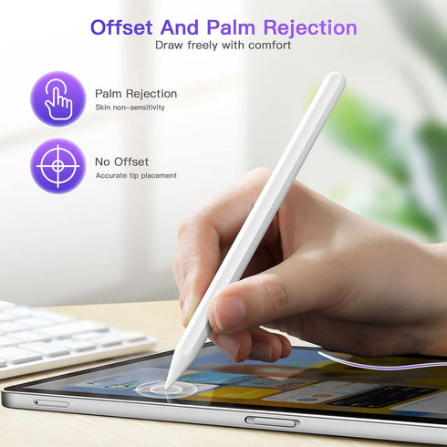 2 Pack Stylus Pen 2nd Generation for iPad Pro with Magnetic Wireless Charging, Active Pen for iPad Models