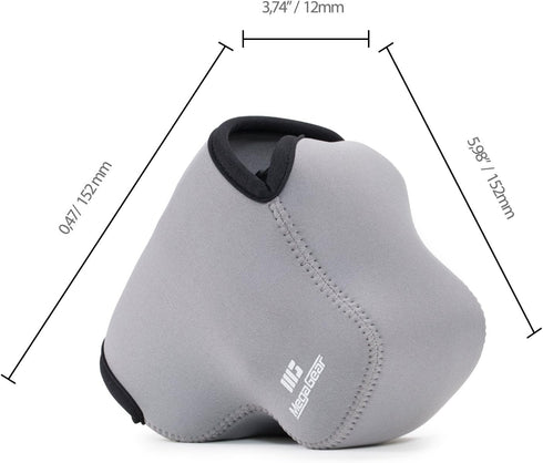 MegaGear "Ultra Light" Neoprene Camera Case Bag with Carabiner for Panasonic Lumix DMC-FZ300 - Grey