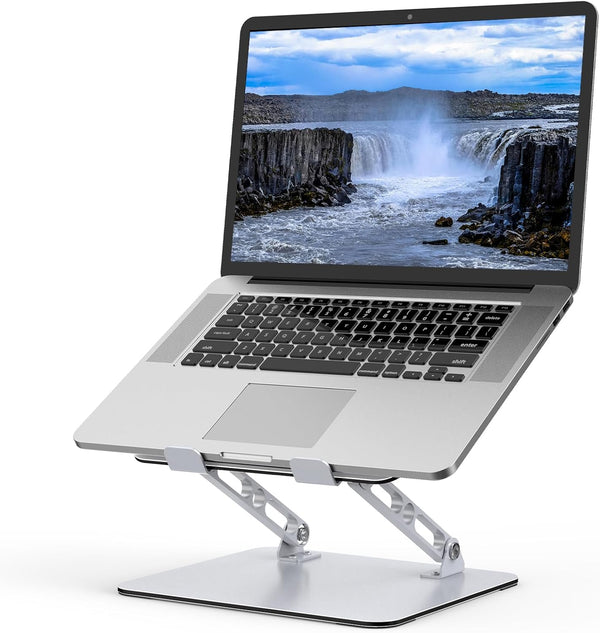 Gogoonike Laptop Stand for Desk, Adjustable Laptop Riser, Metal Foldable Computer Stand Holder
