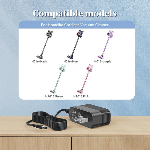 Charger for Homeika Cordless Vacuum Cleaner, Power Supply Replacement for Homeika H016 HA016 Vacuum