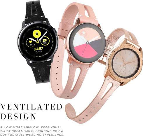 TOYOUTHS Compatible with Samsung Galaxy Watch Bands, 20mm Leather Strap for Galaxy Watch 7/FE/6/5/4/Active 2, Copper