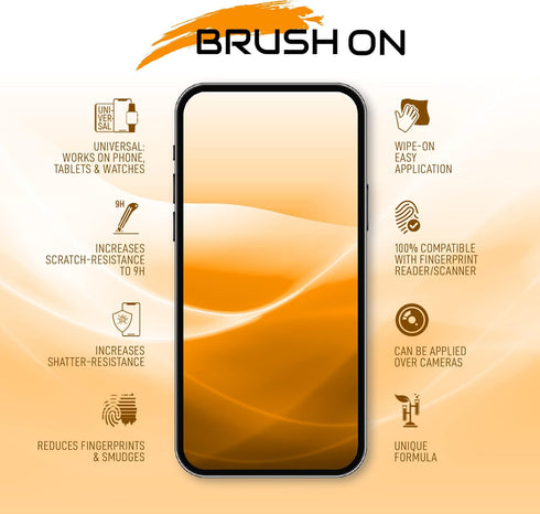 BRUSH ON Liquid Glass Screen Protector, Universal Fit, Scratch and Shatter Resistant Nano Protection, $250 Coverage