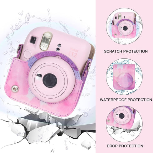 Protective Case for Fujifilm Instax Mini 12 Camera, Specially Designed with Light-sensitive Holes, Dreamy Clouds
