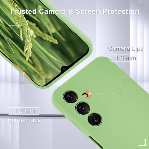 Samsung Galaxy A15 5G Case, Silicone Phone Case with 1 Screen Protector, Soft Anti-Scratch Microfiber Lining, Mint Green