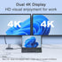 USB C Docking Station Dual Monitor Adapter for Dell HP, 8 in 1 USB C Hub Dongle to 4K HDMI+DP+VGA