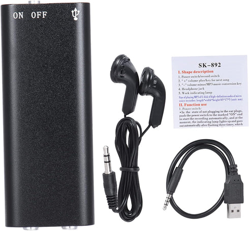 Irfora 8GB MP3 96hrs Mini USB Digital Audio Voice Recorder Dictaphone Music Player Portable Recording Device Recorded