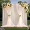 GUANSEN 10 * 8FT White Pearl Tulle Double Layered Backdrop Curtain with Lights