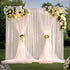 GUANSEN 10 * 8FT White Pearl Tulle Double Layered Backdrop Curtain with Lights