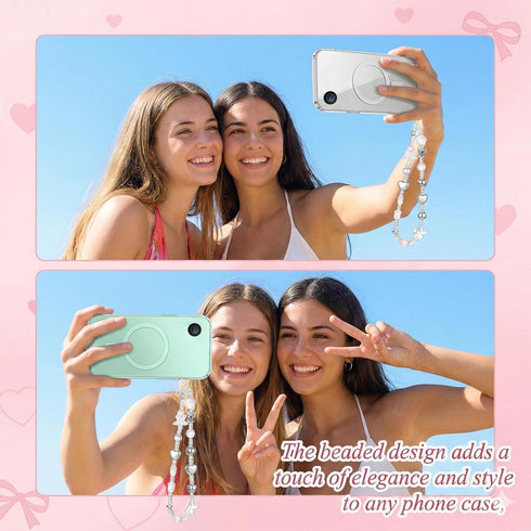 Josojoou 3Pcs Beaded Camera Wrist Strap, Cute Cellphone Lanyard Digital Camera Bracelet Wrist Lanyard, Bead Phone