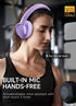 Picun B8 Headphones Wireless Bluetooth, 120H Over Ear Headphones with 3EQ Music Modes, Deep Bass (Purple)