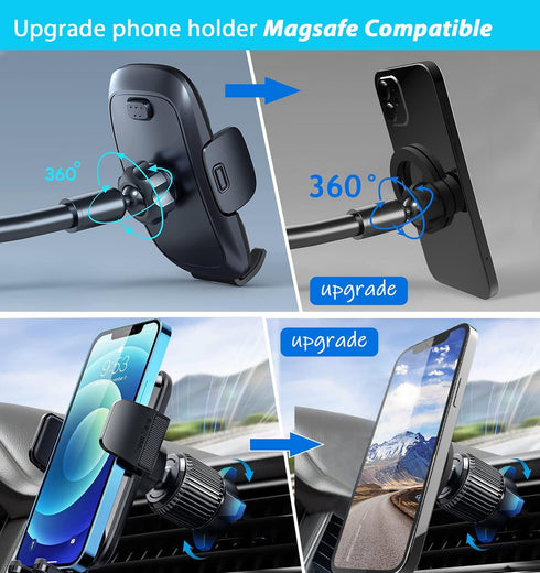 RECO 360 17mm/0.67inch Phone Magnetic Ball Mount Adapter Compatible with MagSafe, Degree Rotate Mout Fit All Ball Joint