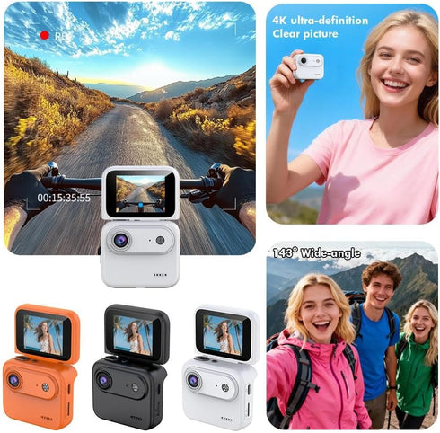 Generic 4K 143 800mAh (32G Multi-Functional Flip Screen Action Camera, HD Wide-Angle Optical Lens, Long Battery Life