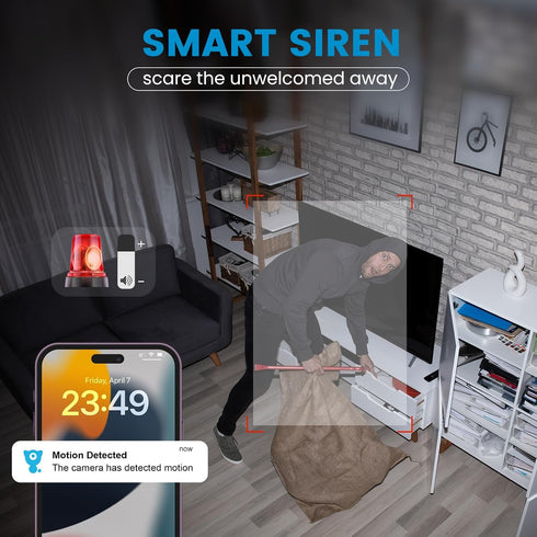 litokam 2K Indoor Security Camera with 360 Pan/Tilt, Motion Detection, Baby Monitor, Night Vision & 2-Way Audio
