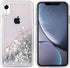iPhone XR Case, Silver Bling Flowing Liquid Floating Sparkle Colorful Glitter TPU Double Layer Protective Phone Case