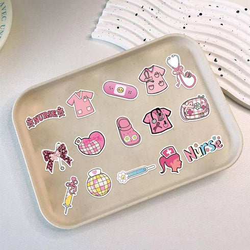 Yugiuue 50PCS Pink Nurse Stickers - Funny Appreciation Gifts Stickers,Nurses Week Gifts for Women Adults, Nurse