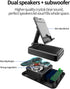 JTEMAN Tablet Stand Adjustable with Bluetooth Speakers - Kitchen Gadgets, Wireless Speaker Tablet Holder, Desk Mic