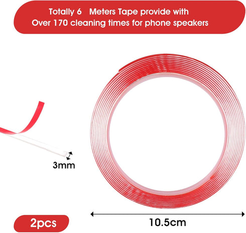 2 Pack Phone Speaker Cleaning Kit, Adhesive Dust Remover Stickers for Mobile Phone Hole Cleaning