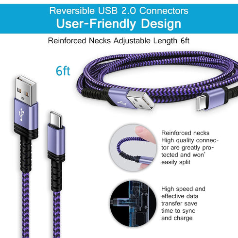 Samsung S24 Ultra Plus+ USB C Cable Fast Charging for Galaxy S24/S23/S22/S21/S20/A54/A14, 6ft USB Type C to USB A Cable