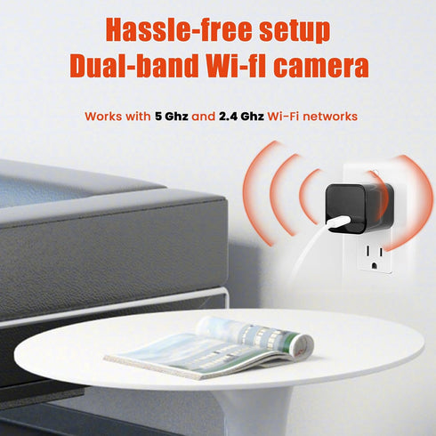 HD 1080P Wireless Spy Camera Charger with Motion Detection, Remote App Control, USB Hidden Nanny Cam