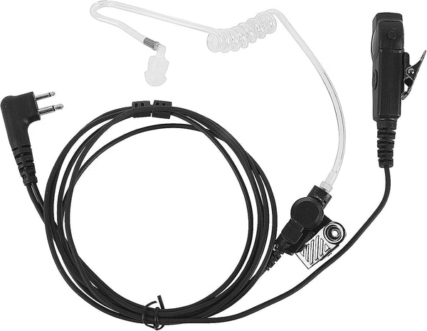 Pdflie Dual PTT CLS 1110 1410 BPR40 Acoustic Headset, 2 Pin M1 Earpiece with Mic for Motorola Mag One CLS1110 CLS1410