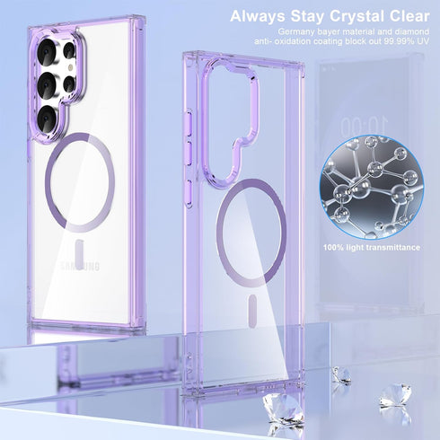 DAKORIE Clear Slim Case for Samsung Galaxy S24 Ultra, Military Grade Anti-Drop Phone Cover 6.8 inch - Purple