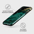 BURGA Phone Case for iPhone XR, Hybrid 2-Layer Hard Shell + Silicone Protective Case, Emerald Green Jade Stone