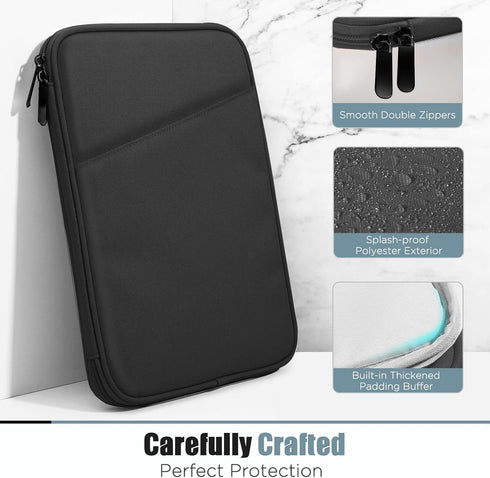 TiMOVO 9-11" Tablet Sleeve, Black Protective Bag with Pocket for iPad Air 11", iPad Pro 11", Galaxy Tab S9/S8/A7