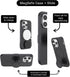 PopSockets iPhone 14 Pro Case with Phone Grip and Slide, Black Translucent Phone Case Compatible with MagSafe, Wireless