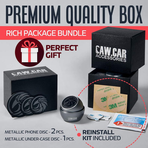 Universal Car Phone Mount Magnetic, All-Metal iPhone Holder for Any Smartphone or GPS, One-Handed Cell Phone