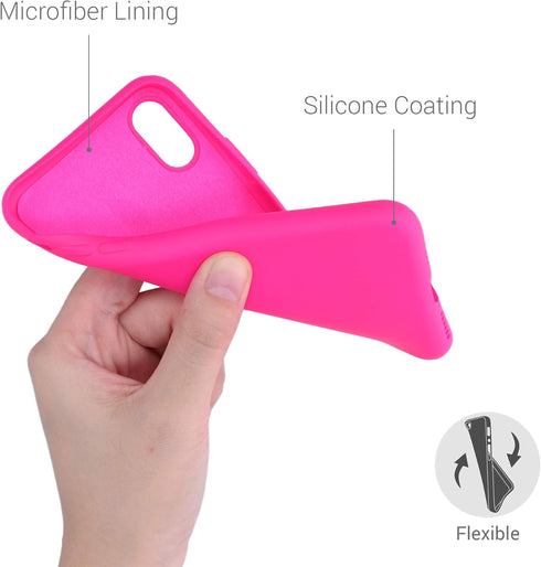 kwmobile Case Compatible with Apple iPhone Xs, Slim Protective TPU Silicone Phone Cover in Neon Pink