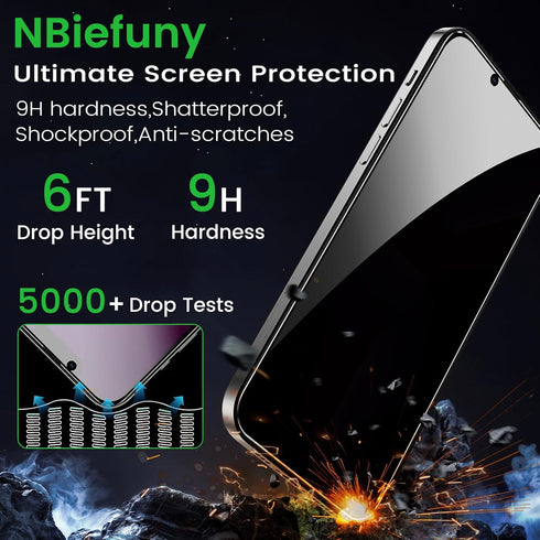 iPhone 13 Privacy Screen Protector 3 Pack with Camera Lens Protectors, Anti-Scratch, Touch Sensitive, Bubble Free, Case