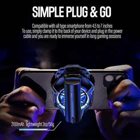 TRILINK Phone Cooler with Rechargeable Battery, Phone Cooling Fan for Gaming, Universal Clamp, RGB LEDS