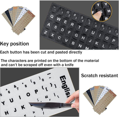 2PCS Pack KEANBOLL Transparent Korean Keyboard Stickers, Korean Keyboard Replacement Sticker with Clear Background