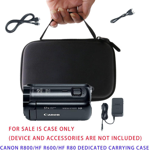 waiyu Hard Carrying Case for Canon VIXIA HF R800/HF R600/HF R80 Portable Video Camera Camcorder