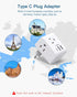 2 Pack European Travel Plug Adapter, One Beat International Power Adapter with 3 Outlets, 3 USB Ports for Europe Travel