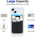 2Pack Cell Phone Card Holder, Silicone Double Pocket Stick on Credit Card Wallet for Back of Phone Case-Black,Navy Blue