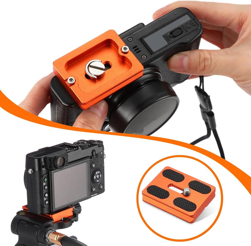 Frienda 2 1/4''-20 Head(Orange,Pu50) Pieces Metal Quick Release Plate with Camera Screw Tripod Mount Plate Fits