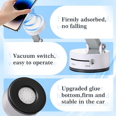 Kingdder 360 Vacuum Magnetic Suction Phone Holder Updated Rotatable and Foldable Magnetic Phone Mount Stand for Gym