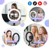 RYUNVOVO 10" 3 11 Selfie Ring Light with Tripod Stand and Phone Holder, LED Ring Light for Desk with Light Modes
