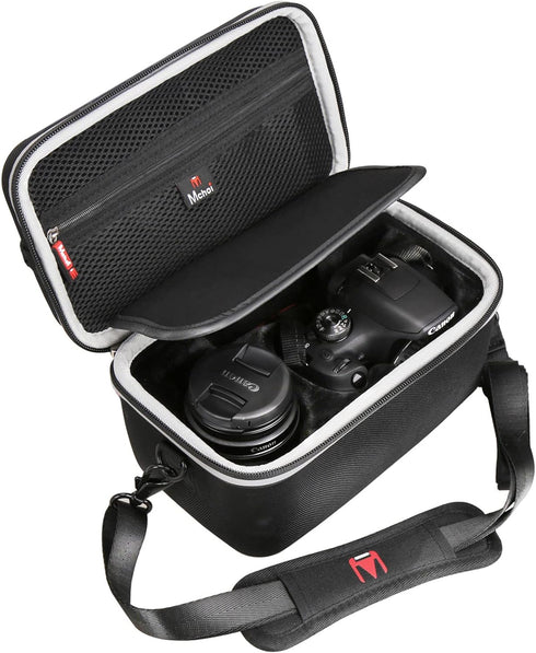 Mchoi Camera Case Fits for Canon EOS Rebel T7 DSLR Camera and 18-55mm Lens with Adjustable Shoulder Straps, Waterproof Shockproof Camera Travel Protective Case, Case Only