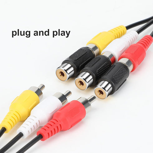 RCA Female to Female Coupler - 3 Pack Audio Video RCA Adapter Connector Gold Plated Jack to Jack Converter