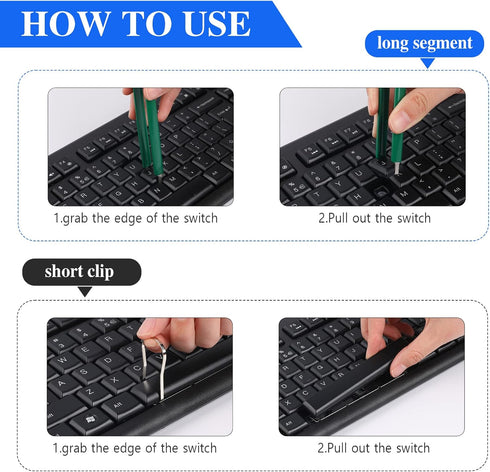 5 Pcs Keyboard Puller Set, Stainless Steel Keycap Remover Kit, Keyboard Cleaning Tools with Keycap Tweezers for
