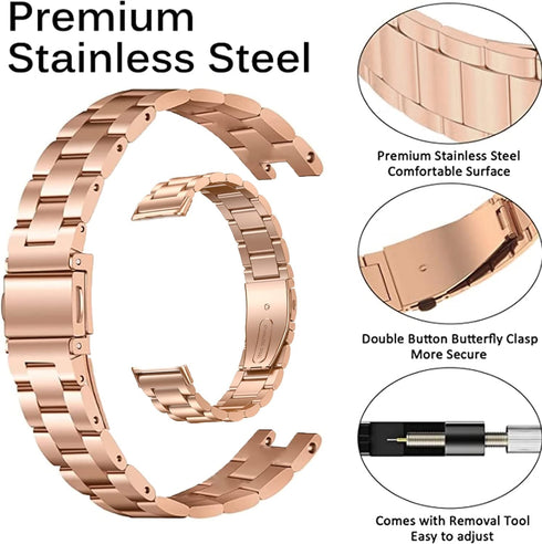 Miimall Metal Watch Band for Garmin Lily Watch, Adjustable Stainless Steel Replacement Wristband for Men Women