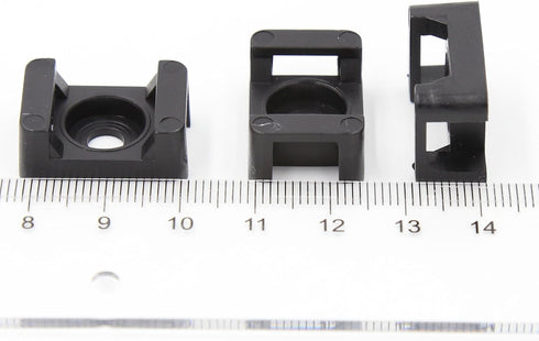 iexcell 100 Pcs Black 9 mm Cable Tie Base Saddle Type Mount Wire Holder