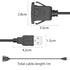 YACSEJAO USB Square Flush Mount Cable, USB 2.0 Single Port Dashboard Panel Extension for Car, 1m